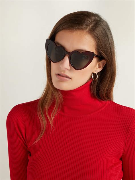 ysl loulou heart sunglasses|saint laurent flat top sunglasses.